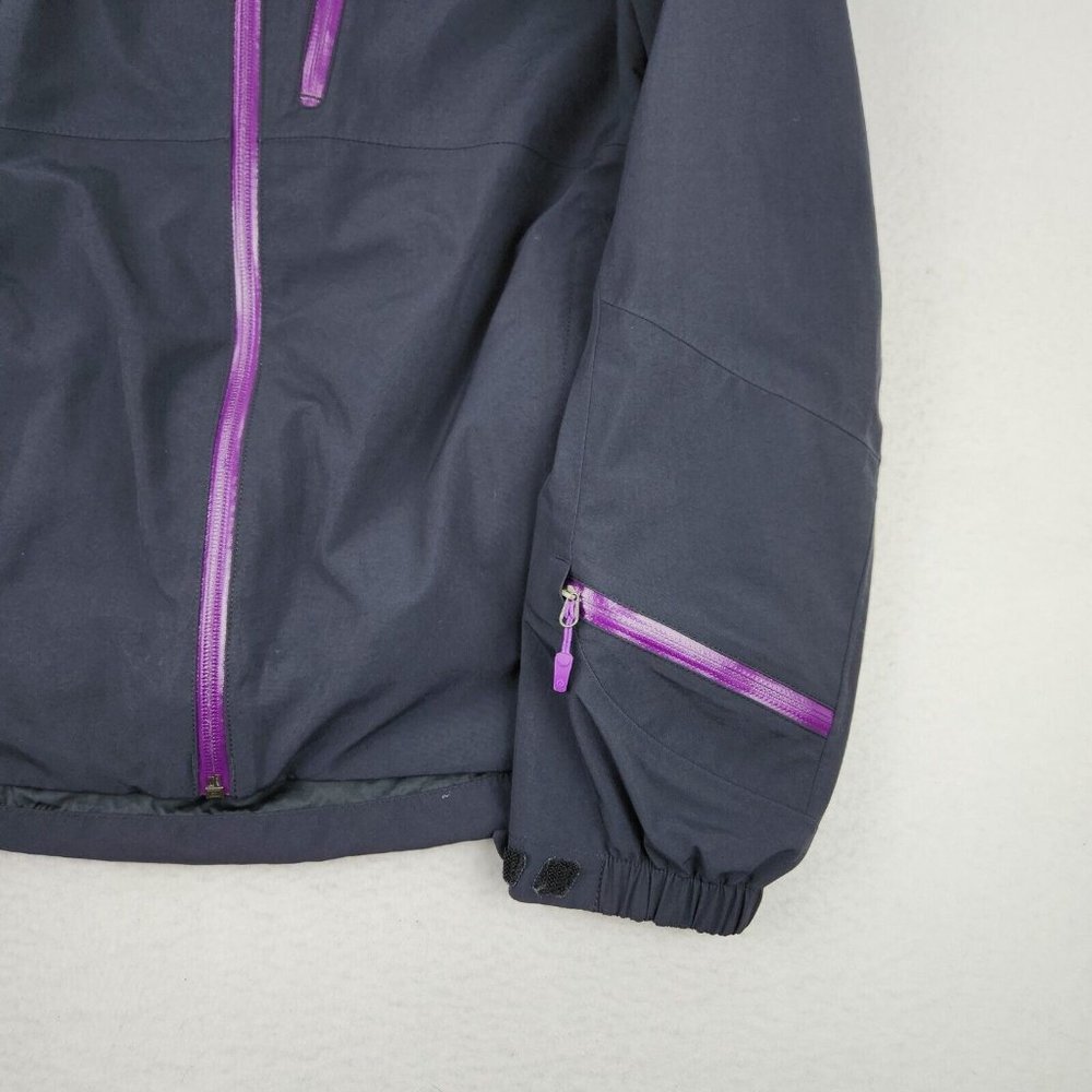Marmot Jacket Women Medium Black Purple Membrain Rain Hooded Lightweight Outdoor - Picture 4 of 13